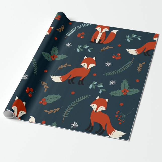 Navidades Papel de envolver (tema de Fox Roja) (Desenrollado)