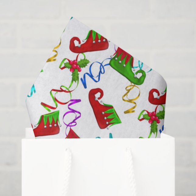 Navidades papel de papel de tela de patrón de zapa (Bolsa de regalo)