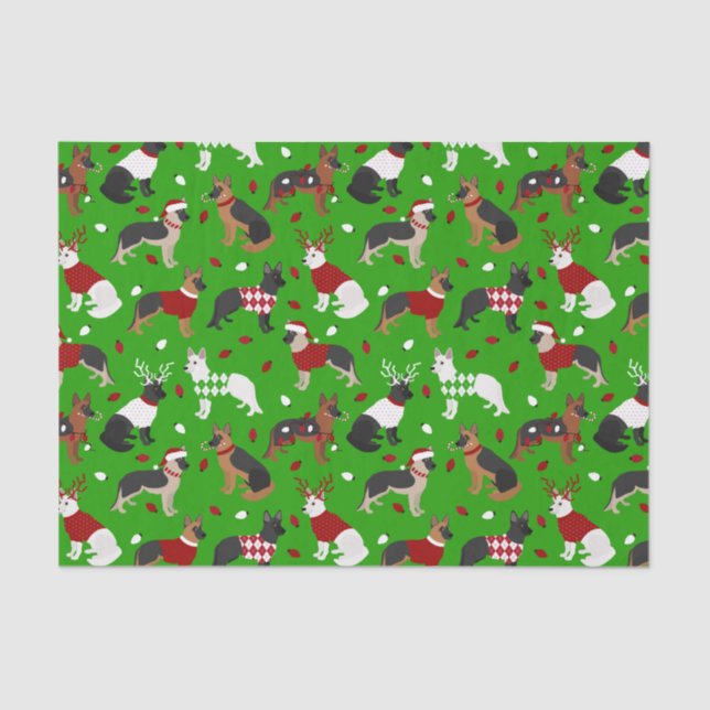 Navidades Papel de seda de pastor alemán (Anverso)