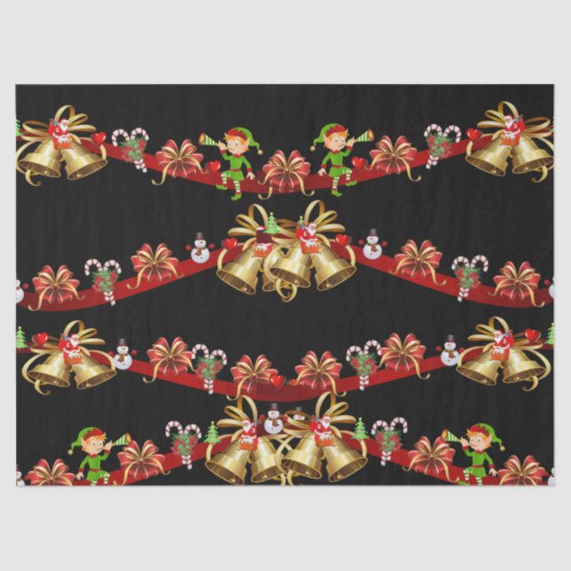 Navidades Papel de tejidos Santa Snowman Elf (Anverso)