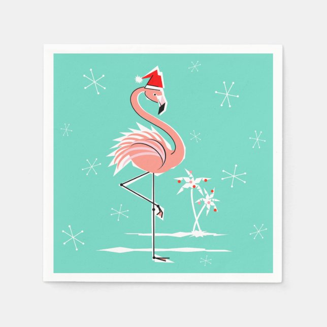 Navidades Papel Flamingo servilleta (Anverso)