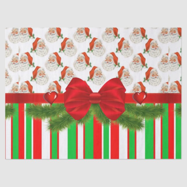 Navidades Papel Tejido Santa Stripe (Anverso)