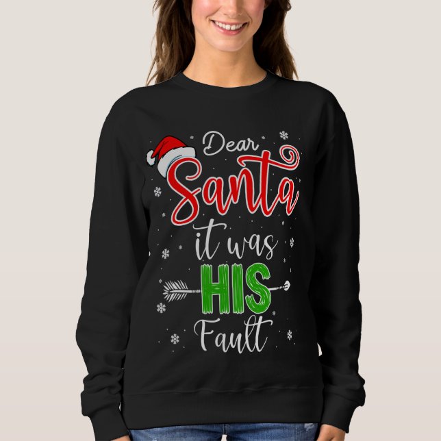Navidades Parejas Camisetas Querido Papá Noel Era  (Anverso)