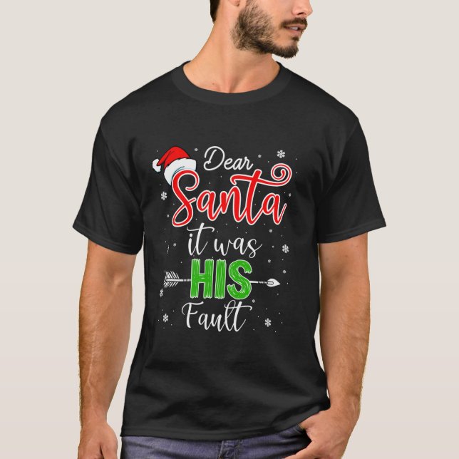 Navidades Parejas Camisetas Querido Papá Noel Era  (Anverso)