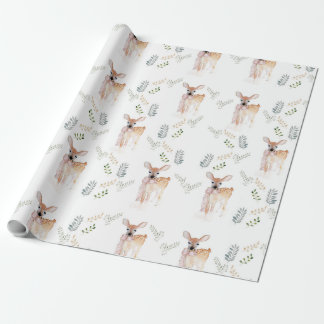 Navidades Pastel Cute Deer Fawn Papel de envolvimi