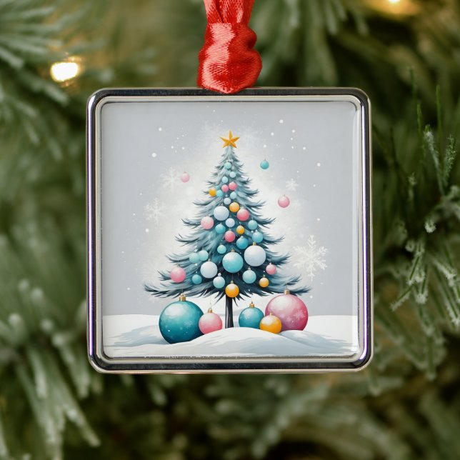 Navidades Pastel | Ornamentos rosa azul sobredimen (Árbol)