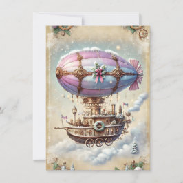 Navidades Pastel Steampunk Tarjeta Antigüedad
