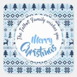 NAVIDADES Patrón de ciervo azul Pegatina S persona