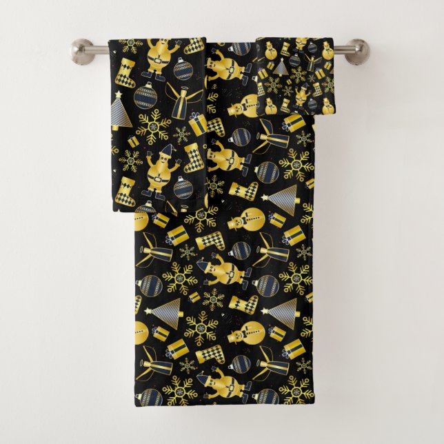 Navidades Patrón de regalo de oro Santa Snowman (In situ)