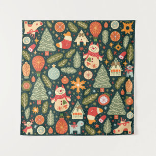 Navidades patrón de tapiz cuadrado