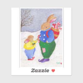 Navidades Pegatina Conejo