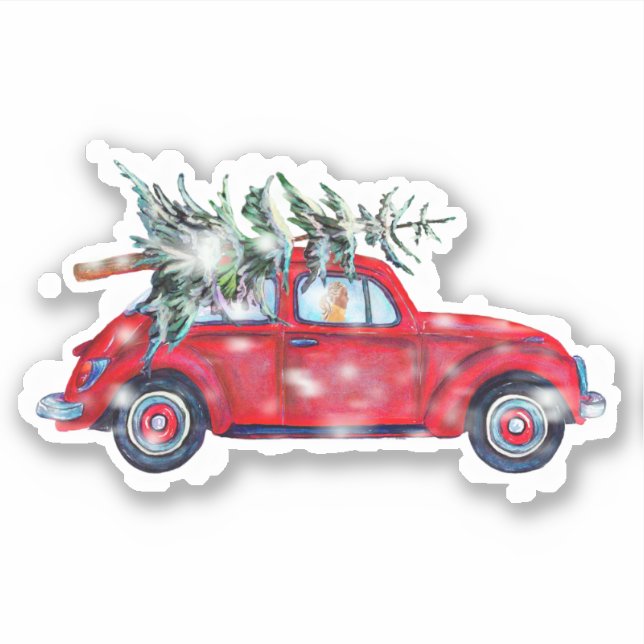 Navidades Pegatina de coches y vinilos de árbol (Anverso)