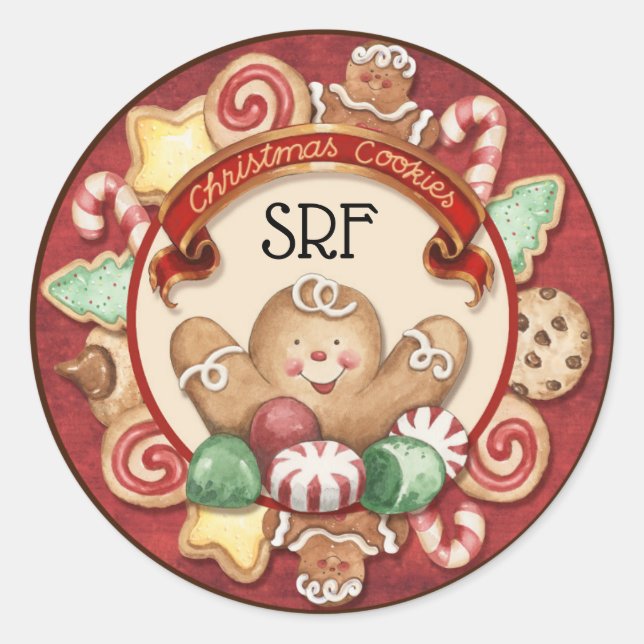 Navidades Pegatina de cookies (Anverso)