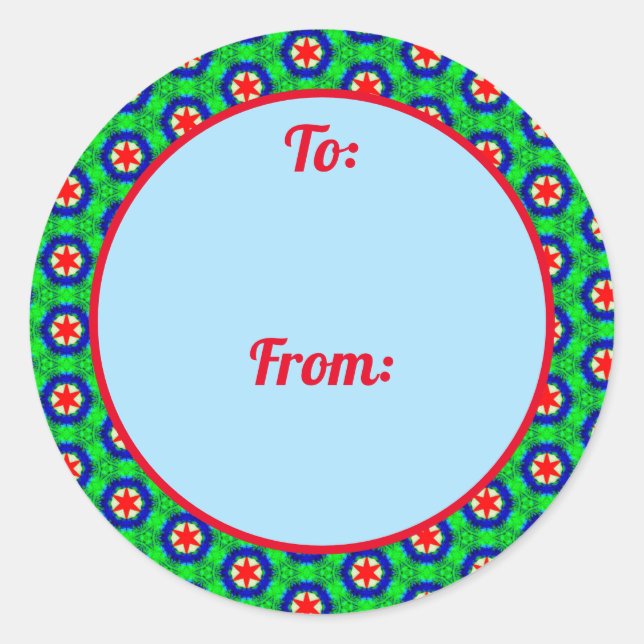 Navidades Pegatina de regalos de la Frontera Estre (Anverso)