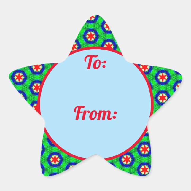 Navidades Pegatina de regalos de la Frontera Estre (Anverso)