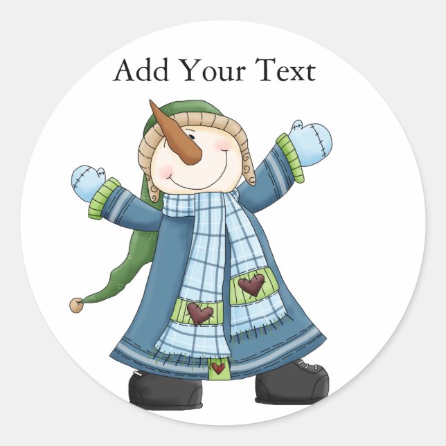 Navidades Pegatina de Snowman por SRF (Anverso)