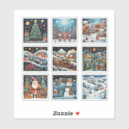 Navidades pegatina de vinilo de escenas de inviern