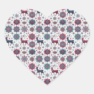 Navidades Pegatina del Corazón de Renos