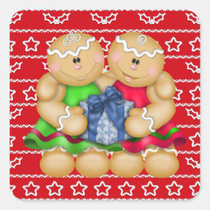 Navidades pegatina personalizado Holiday Gingerbre
