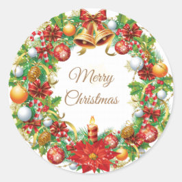 Navidades Pegatina redondo clásico