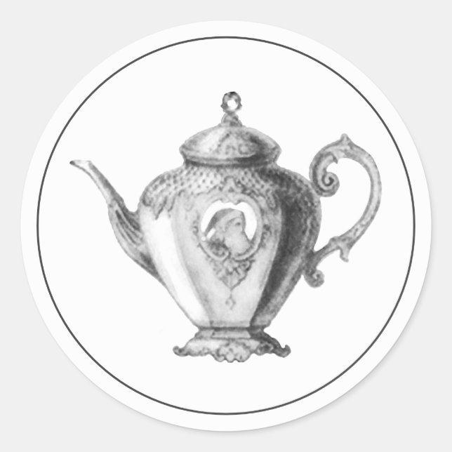 Navidades pegatina redondo clásico de Holiday Tea  (Anverso)