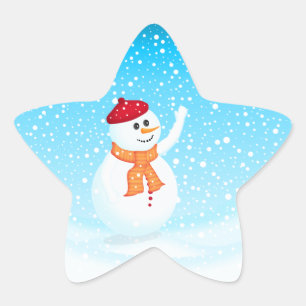 Navidades Pegatina Snowman