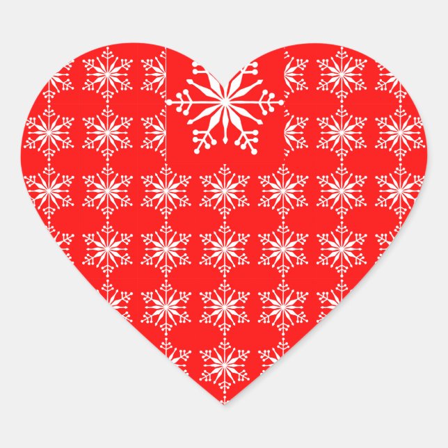 Navidades Pegatinas copan nieve en rojo y blanco. (Anverso)