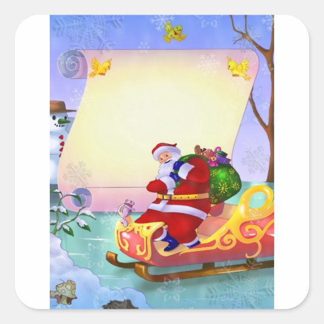 Navidades pegatinas de Año Nuevo con Santa (Anverso)