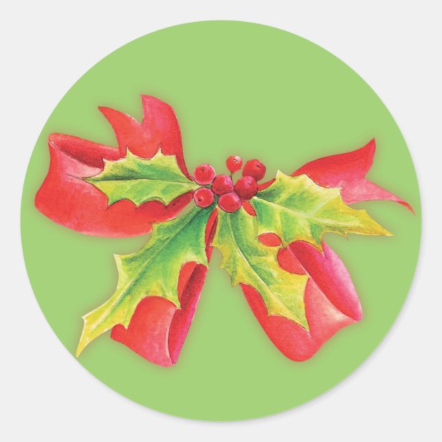 Navidades pegatinas de arte de la acuarela y el ar (Anverso)