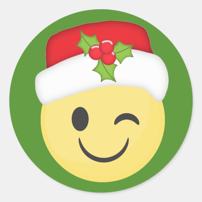 Navidades Pegatinas de Emoji Wink (Anverso)