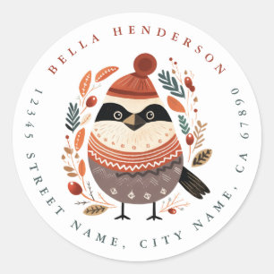 Navidades Pegatinas de la Ronda de Aves