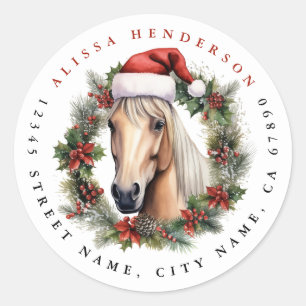 Navidades Pegatinas de la Ronda de Caballos