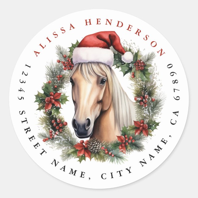 Navidades Pegatinas de la Ronda de Caballos (Anverso)