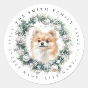 Navidades Pegatinas de la Ronda de Perros de Pomer