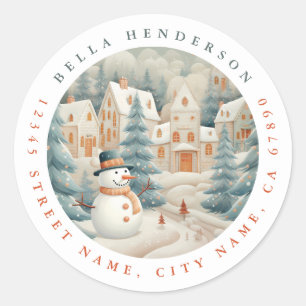 Navidades Pegatinas de la Ronda Snowman