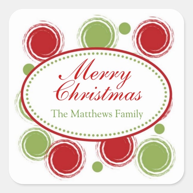 Navidades Pegatinas de Polka Dot Swirl (Anverso)