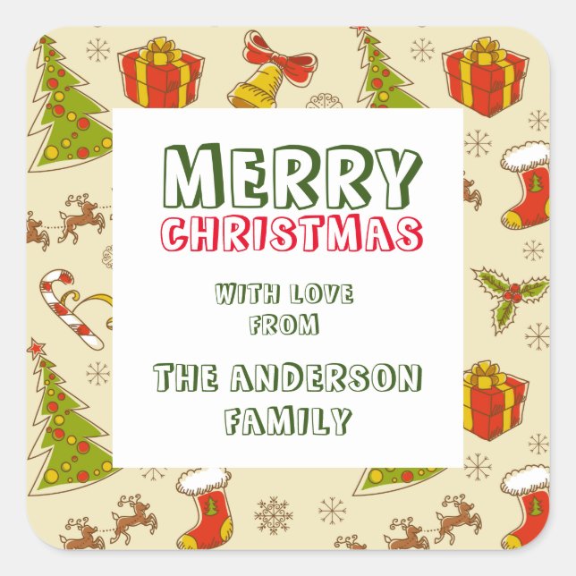 Navidades Pegatinas de Santa y de renos (Anverso)