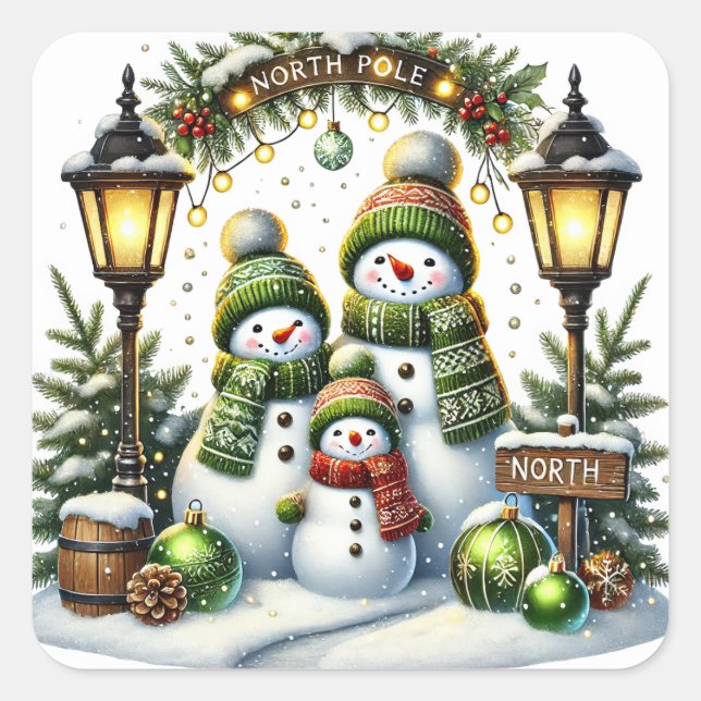 Navidades Pegatinas de Snowpeople (Anverso)