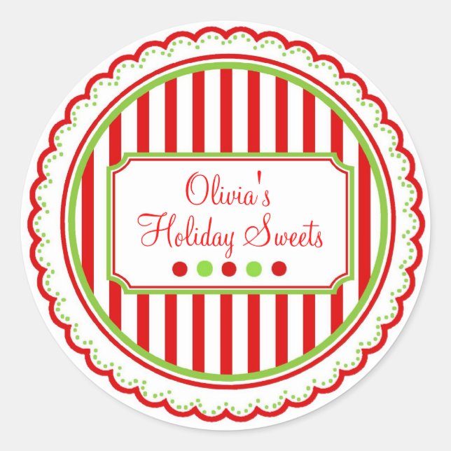 Navidades Pegatinas de vacaciones de bandas dulces (Anverso)