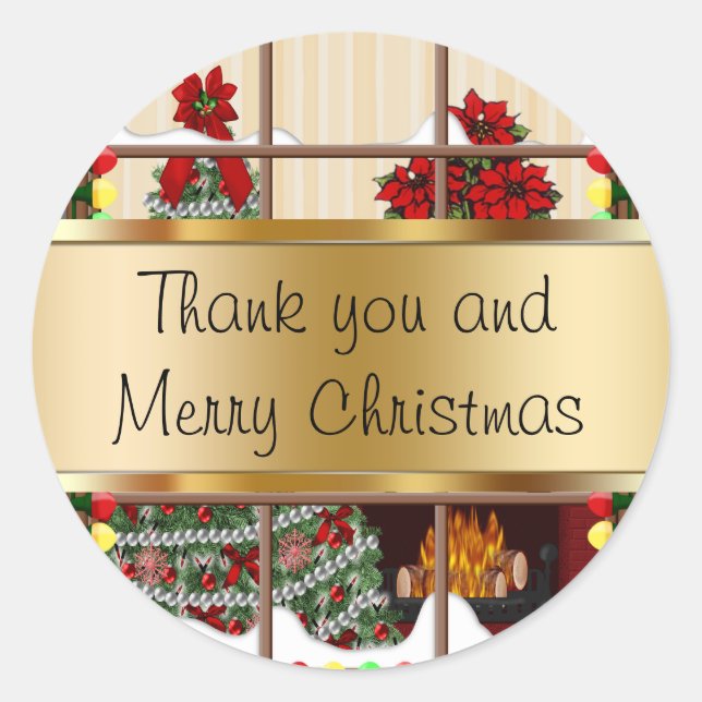 Navidades Pegatinas de vacaciones gracias (Anverso)