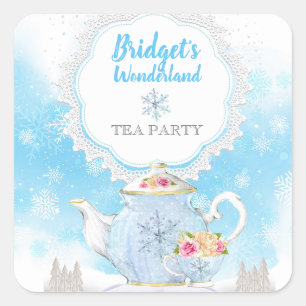 Navidades Pegatinas Fiestas de té de invierno