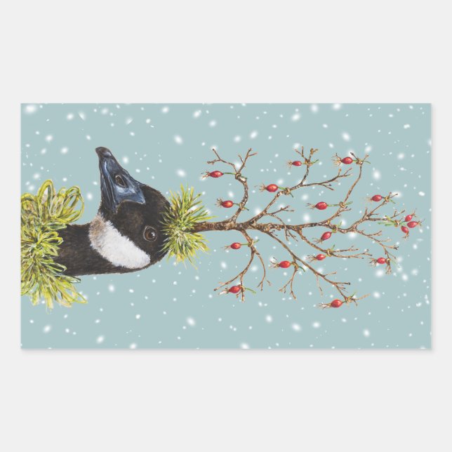 Navidades pegatinas gansos de Canadá (Anverso)