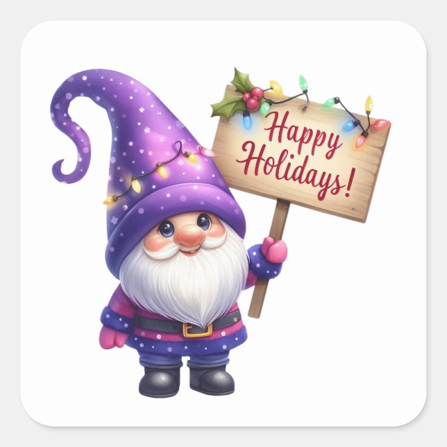 Navidades Pegatinas Gnome (Anverso)