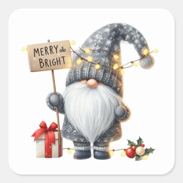 Navidades Pegatinas Gnome (Anverso)