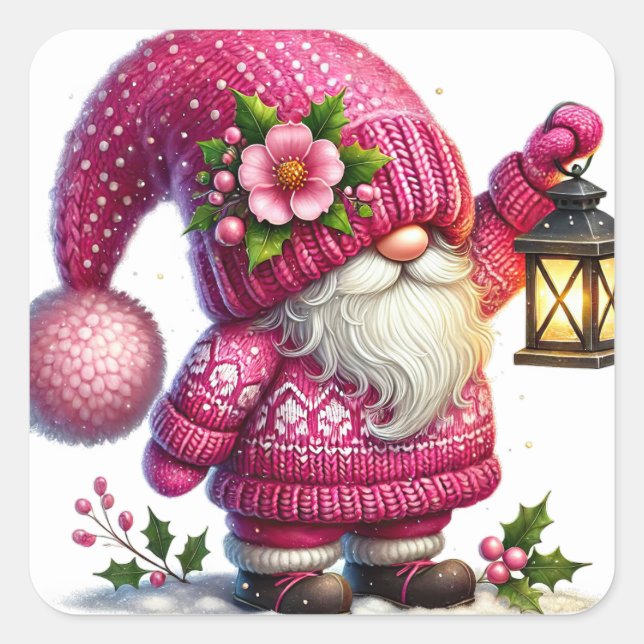 Navidades Pegatinas Gnome (Anverso)