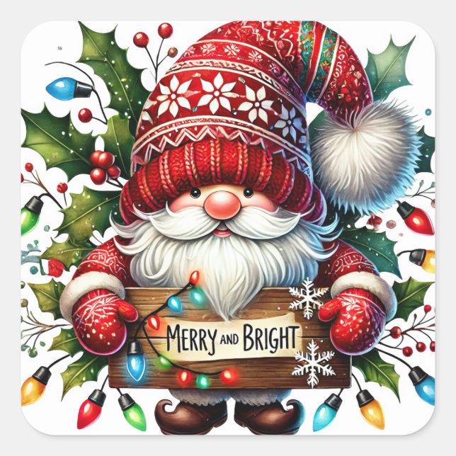 Navidades Pegatinas Gnome (Anverso)