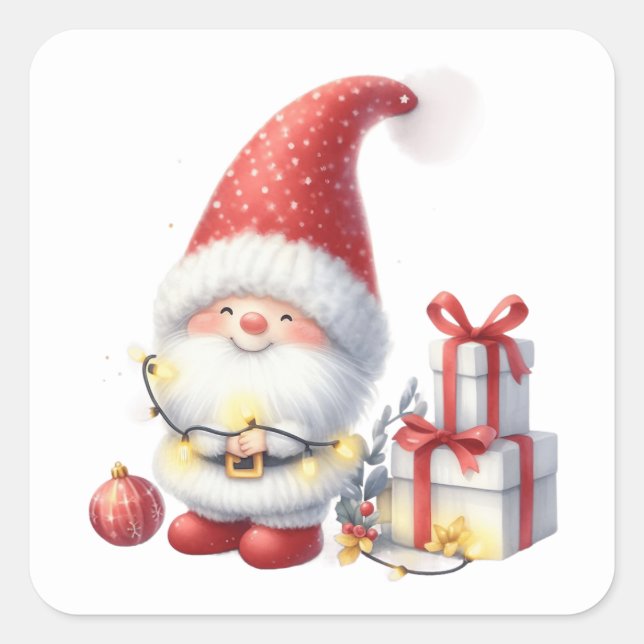 Navidades Pegatinas Gnome (Anverso)