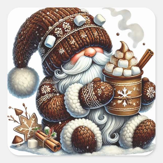 Navidades Pegatinas Gnome (Anverso)