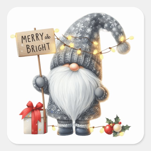 Navidades Pegatinas Gnome (Anverso)