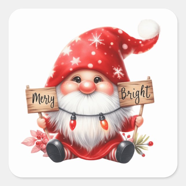 Navidades Pegatinas Gnome (Anverso)